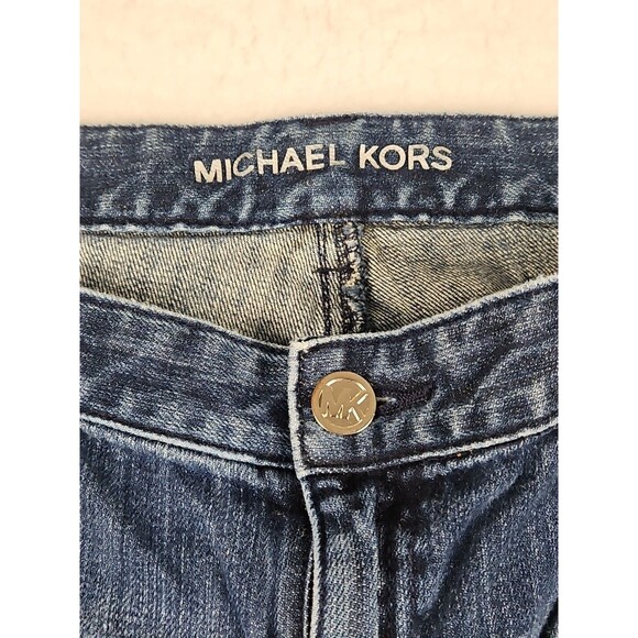 MK Michael Kors Womens size 10 Tapered Leg Mid Rise Stretch Jeans Dark Blue - Picture 2 of 10